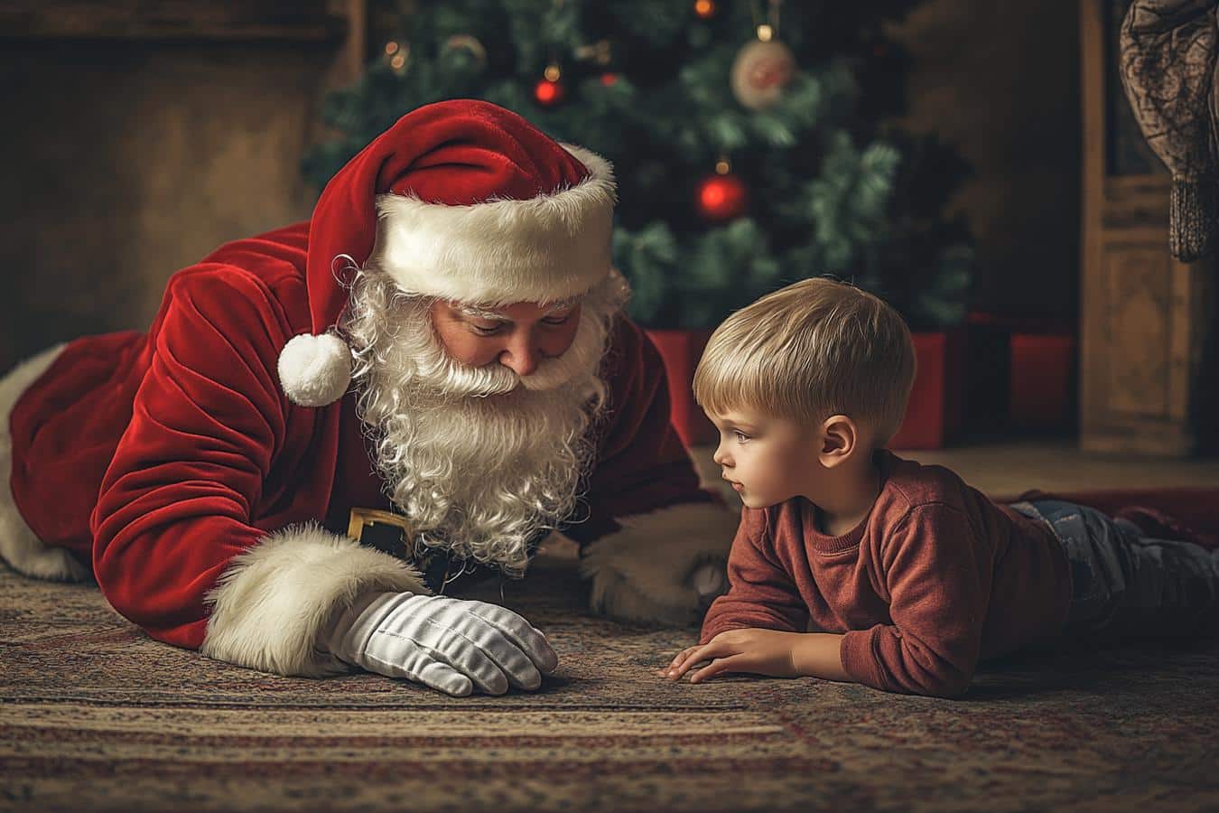 papai noel e garoto autista